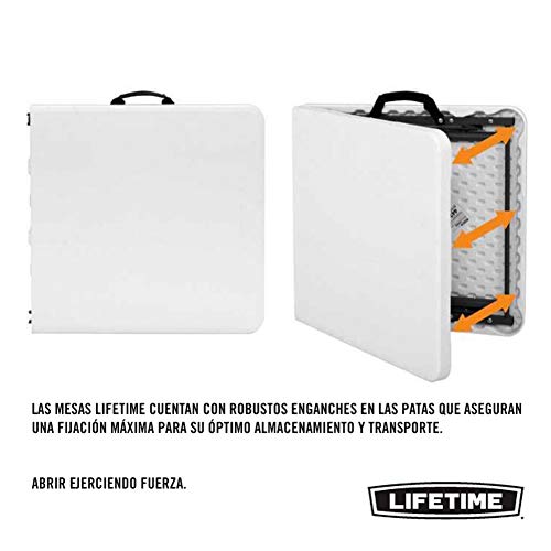 Enganches del cierre para aumentar la seguridad en el transporte de la Mesa plegable en maleta multiusos ultrarresistente, UV100, 122x61x56 - 91,5 cm. 4428 LIFETIME