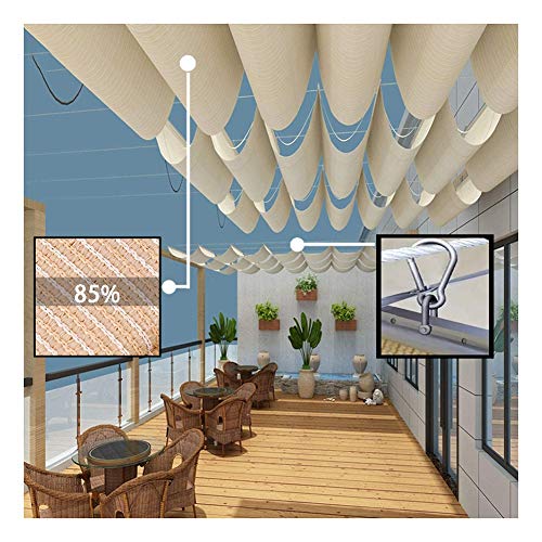 Toldo Vela Retráctil Cubierta de Pérgola, Polietileno, Protección UV. LJIANW