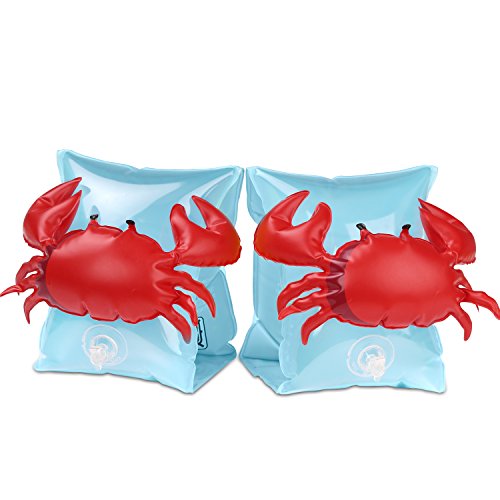 HeySplash Manguitos Acuáticos Flotadores de Brazo para Niños de 3 a 6 años, Cangrejo Azul | maxjardin