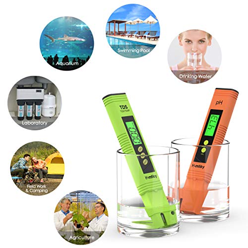Múltiples usos para el Medidor Digital PH y TDS Temperatura EC 4 en 1, Probador de la Calidad del Agua con Rango de Medida de 0-14 pH, 0-9999ppm Calibración Automática. Homtiky | maxjardin