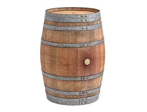 Mesa Barril de madera de roble con 225 litros, natural (con fijación de anillos). Temesso | maxjardin