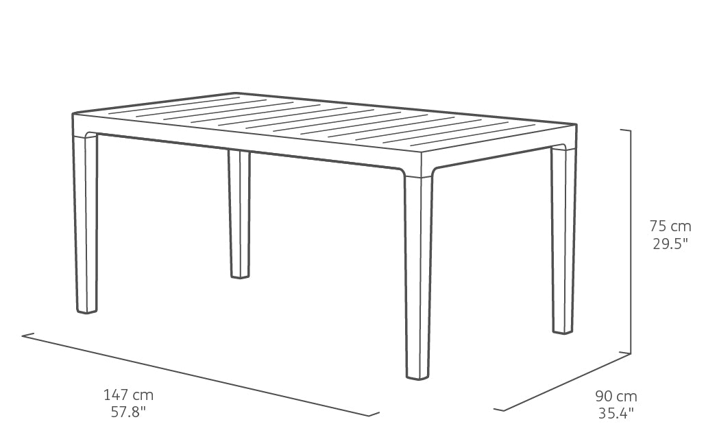 Medidas de Mesa de jardín exterior Harmony, Color Beige / topo. Keter