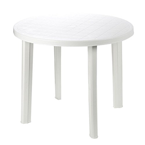 Mesa de Resina Blanca Diámetro 90 cm SATURNIA.