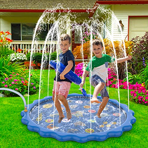Juguete para Niños Splash Pad, Tapete de Juegos de Agua 170 cm Almohadilla Aspersor al Aire Libre, Playa o Jardín MOZOOSON