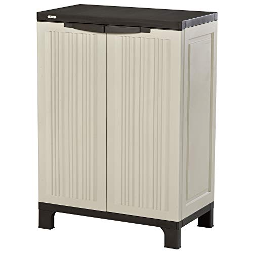 Doble Puertas Estante Ajustable de 4 Niveles 65x37x91,4 cm Beige. Outsunny