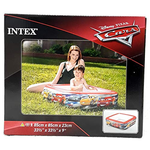 Piscina bebé hinchable cuadrada de cars. Intex 57101np