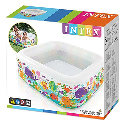 Intex 57471NP - Piscina hinchable acuario, 159 x 159 x 50 cm, 340 litros | maxjardin