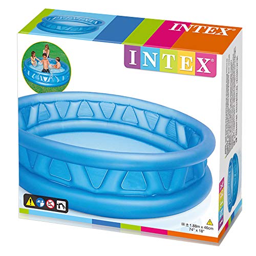 Intex 58431NP - Piscina hinchable de relieve azul 188 x 46 cm, 790 litros. Packaging