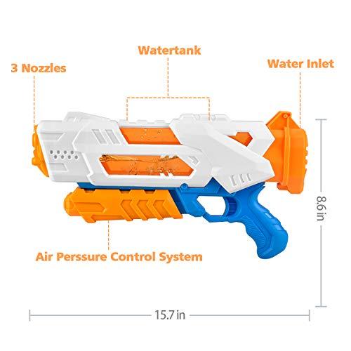 balnore Juguete Pistola de Agua con Largo Alcance para niños Pistola de Agua para Adultos 10-12 Metros de Rango 1200ML Playa tuberías al Aire Libre Fiesta Piscina Piscina Playa Juego de Lucha de Agua | maxjardin