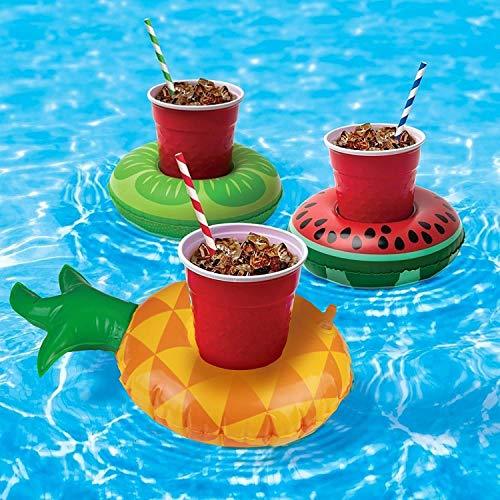 Amaza 15 Piezas Linda & Gran Flotabilidad Posavasos Flotadores Set con 1 Bomba de Aire Libre para Piscina Hot Tub Luau Party | maxjardin