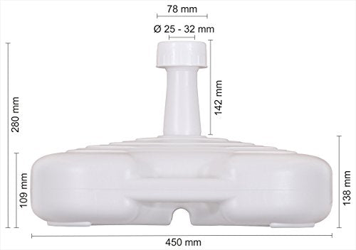  Base de sombrilla de PE, Blanco, Aprox. 20 l. Schneider