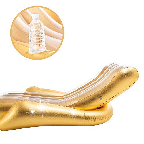 Sillón hinchable color oro con posavasos. intex 56803eu