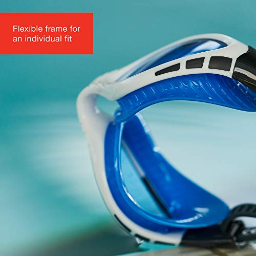 Montura flexible que se adapta a ti. Gafas de Natación, para mujeres, Blanco/Azul, Talla Única. Futura Biofuse Flexiseal Speedo