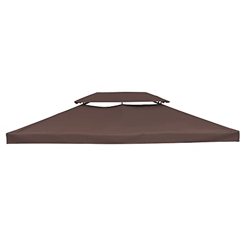 Techo de reemplazo para carpas de 3x4 m color marrón Outsunny sobre fondo blanco