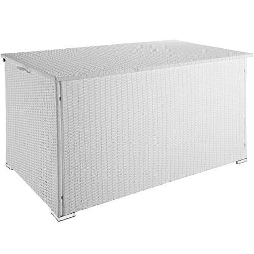 Baúl de Almacenaje, Impermeable e Inoxidable, Estructura de Aluminio Poliratán, 750 L, 145 x 82,5 x 79,5 cm (Blanco | No. 403277). 800715 Tectakes