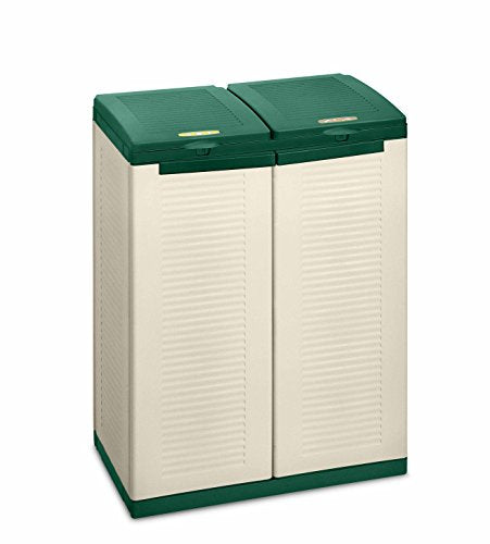 Cubo eco para separación de residuos con 2 compartimentos de 110 litros cada uno. 43560. Terry