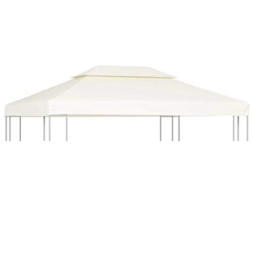 Toldo de Cenador pérgola de Repuesto Tela Impermeable Beige 3x4 m Techo Pérgola. VidaXL. Detalle techo blanco