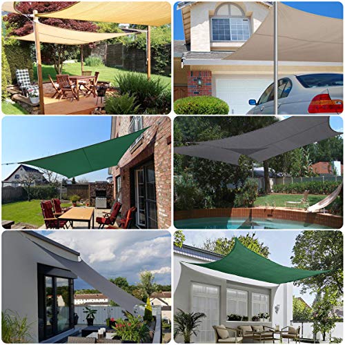 Usos variados de la Lona de Sombra Rectangular 2x3m Protección 95% UV, Resistente Impermeable Transpirable, con ojales y cuerdas Verde. Sekey