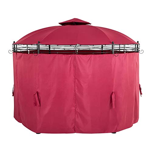 Carpa Redonda, Diámetro, 3,5 m, Lona: 180 g/m2, Color Tinto. Protección UV. Vista trasera.  Uniprodo