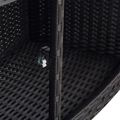 Mueble Borde Soporte Redondo de Jacuzzi SPA Ratán Sintético Negro Hidromasaje. vidaXL. Detalle