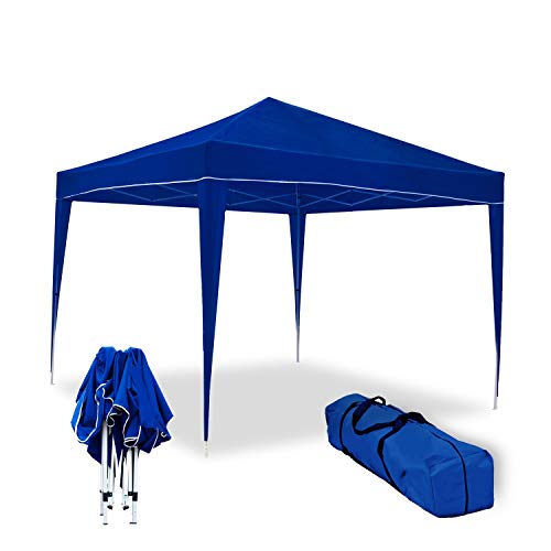 Carpa Plegable 3x3m Classic Azul, Montaje Rápido, Resistente al agua. Bolsa de transporte. Wasabi.
