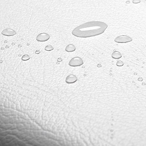 Tapizado del material impermeable de la otomana Reposapiés Plegable con Caja de Almacenaje Acolchada tapizado en Piel Sintética hasta 300 kg, 76 x 37,5 x 38 cm, Blanco, SH16ws. # 836. WOLTU®